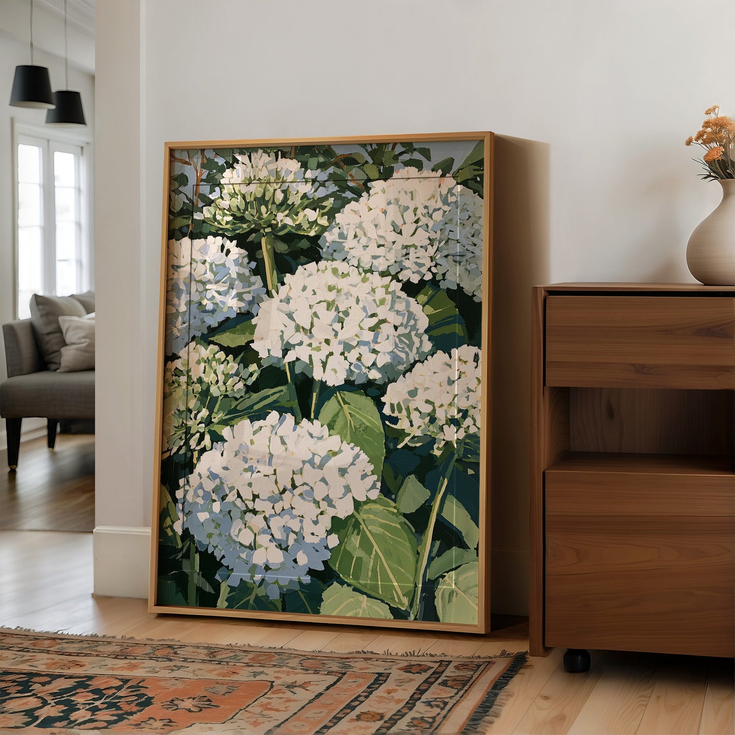 Hydrangea Garden In Full Bloom