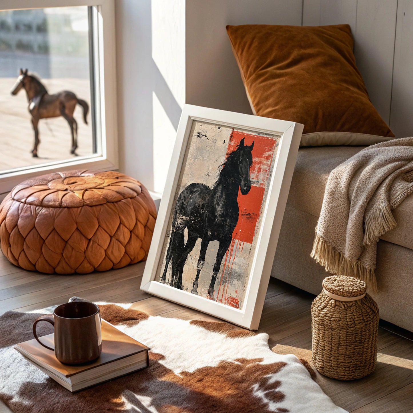 Black Stallion, Red Canvas