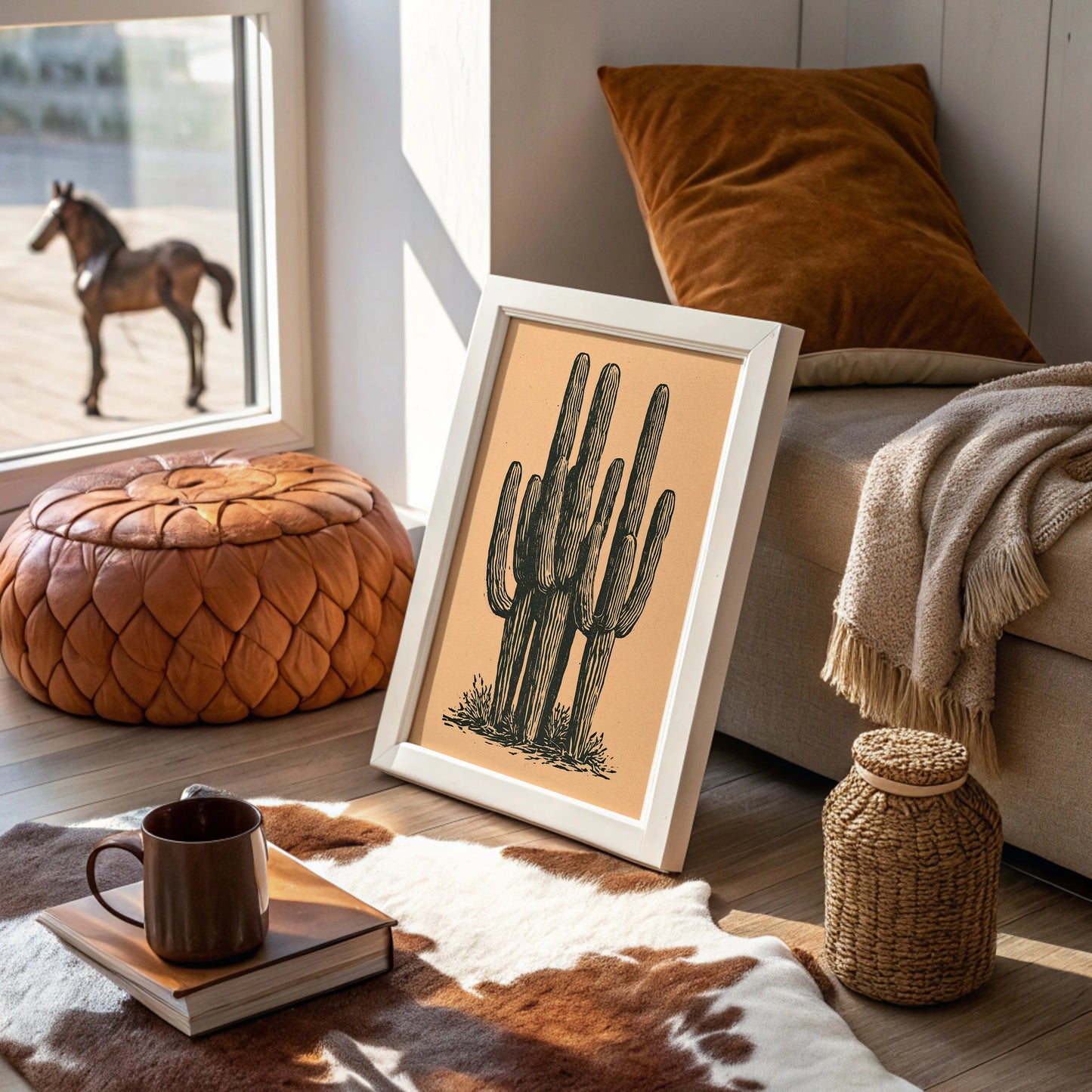 Saguaro Cluster In Relief
