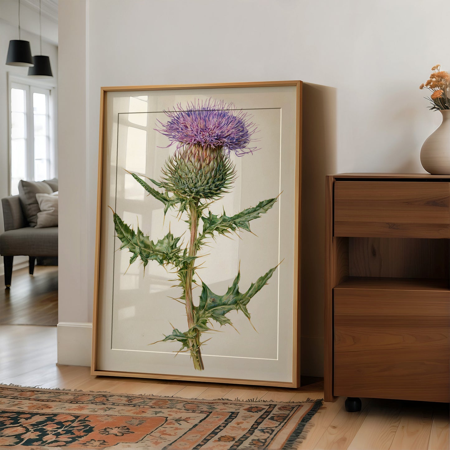 Purple Thistle In Fine Detail