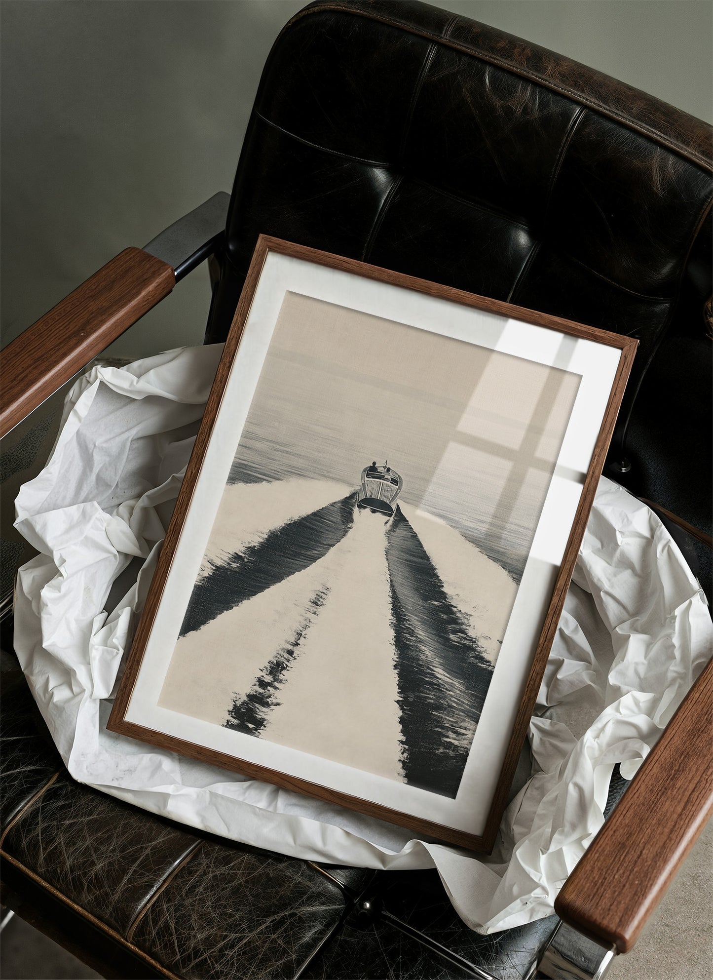 Vintage Speedboat Wake