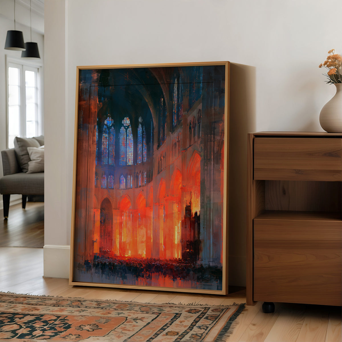 Cathedral Ablaze in Amber Light