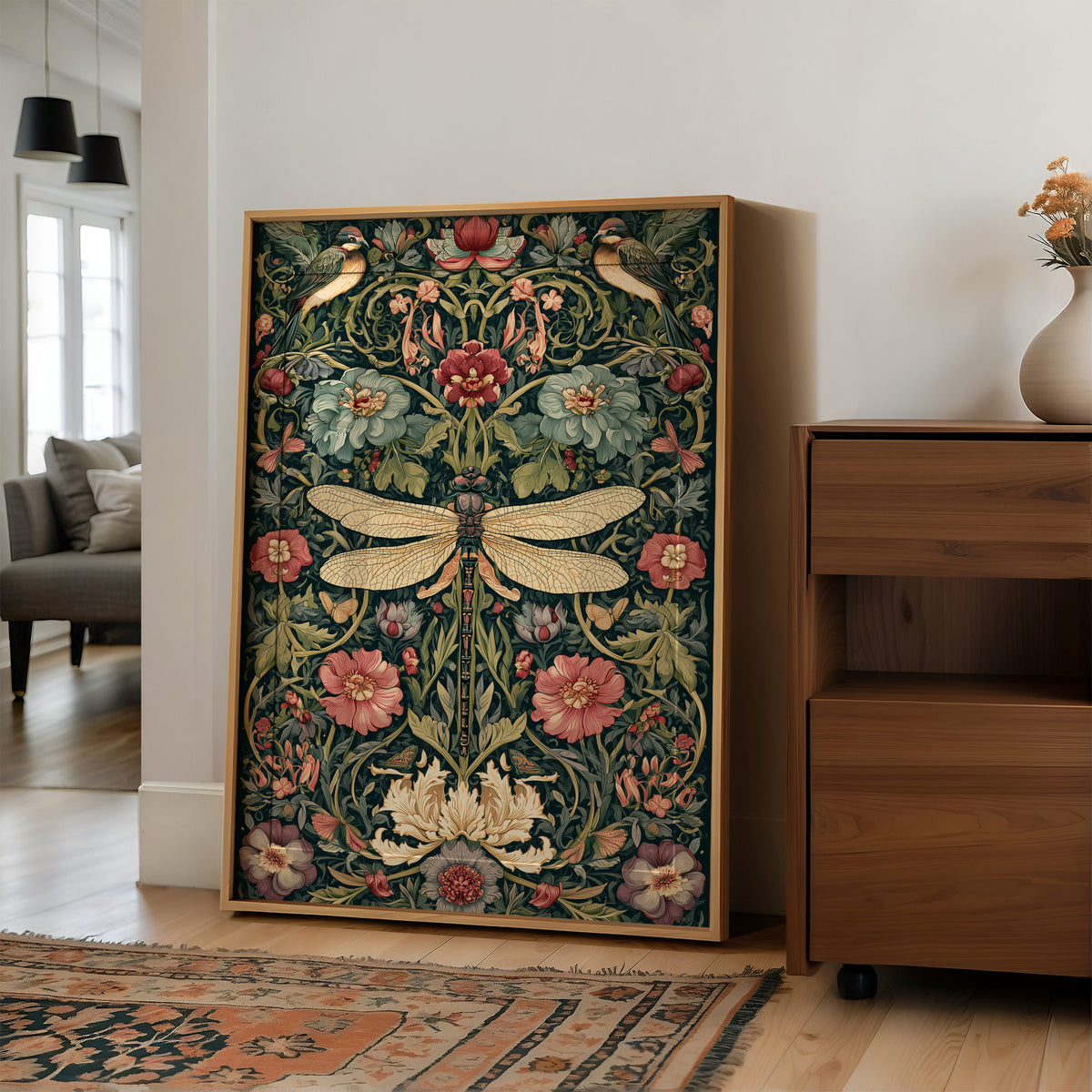 Dragonfly and Songbirds in Bloom
