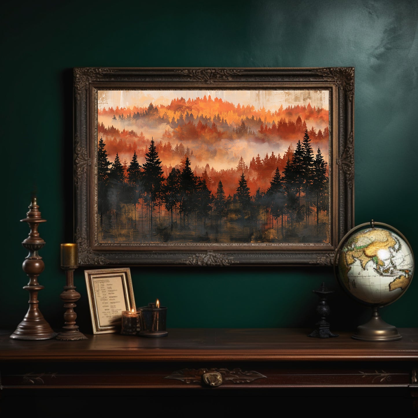 Ridgeline in Amber Fog