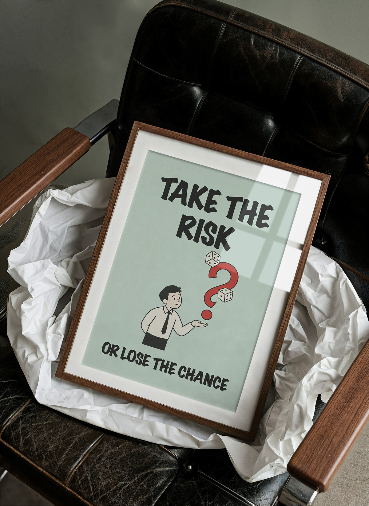 Take the Risk Dice Question Mark Art