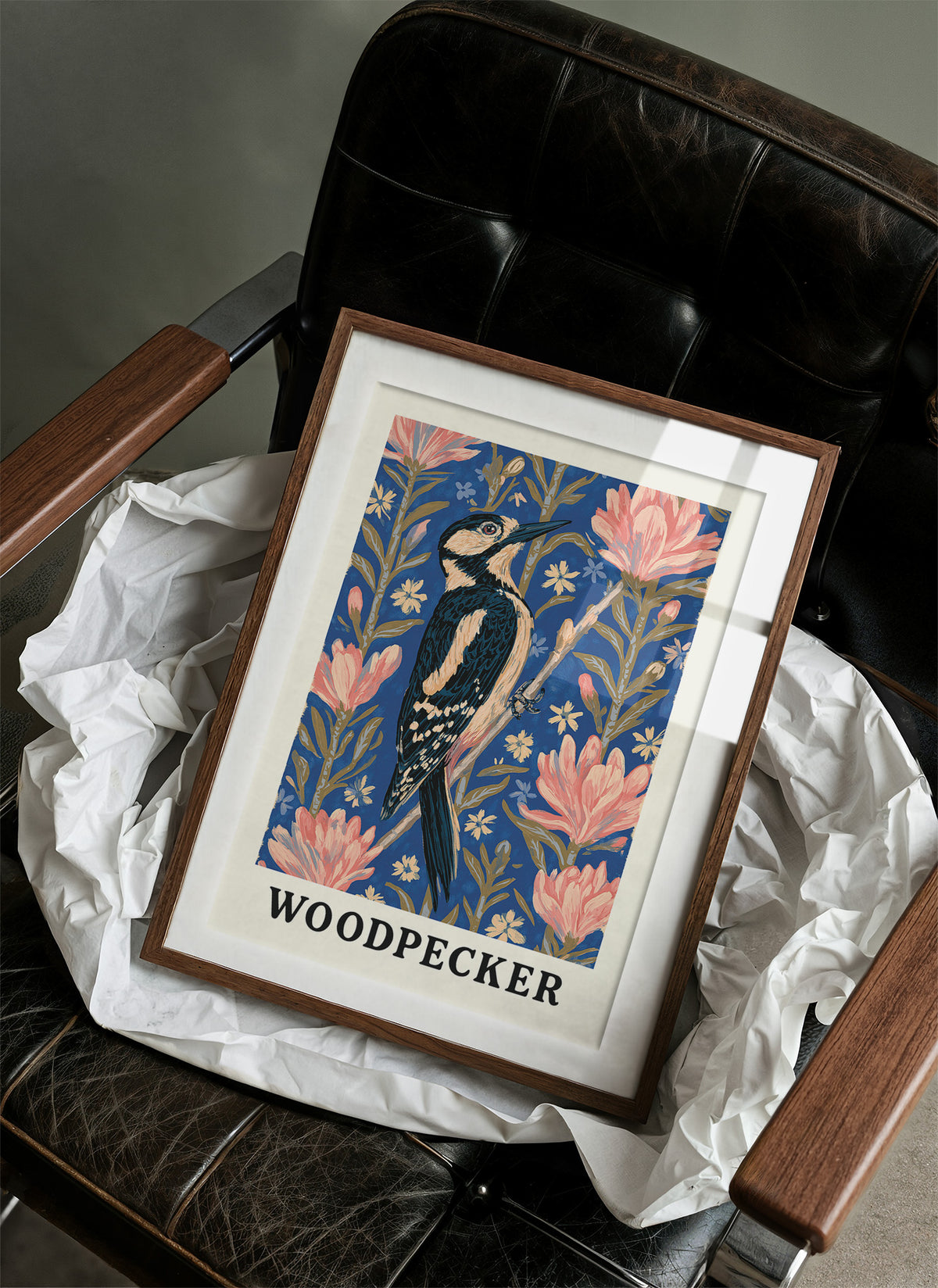 Woodpecker in Coral Blossom