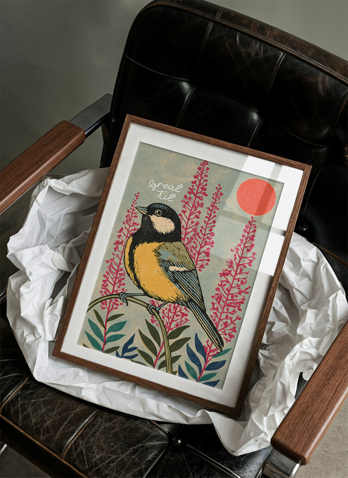 Great Tit and Rising Sun