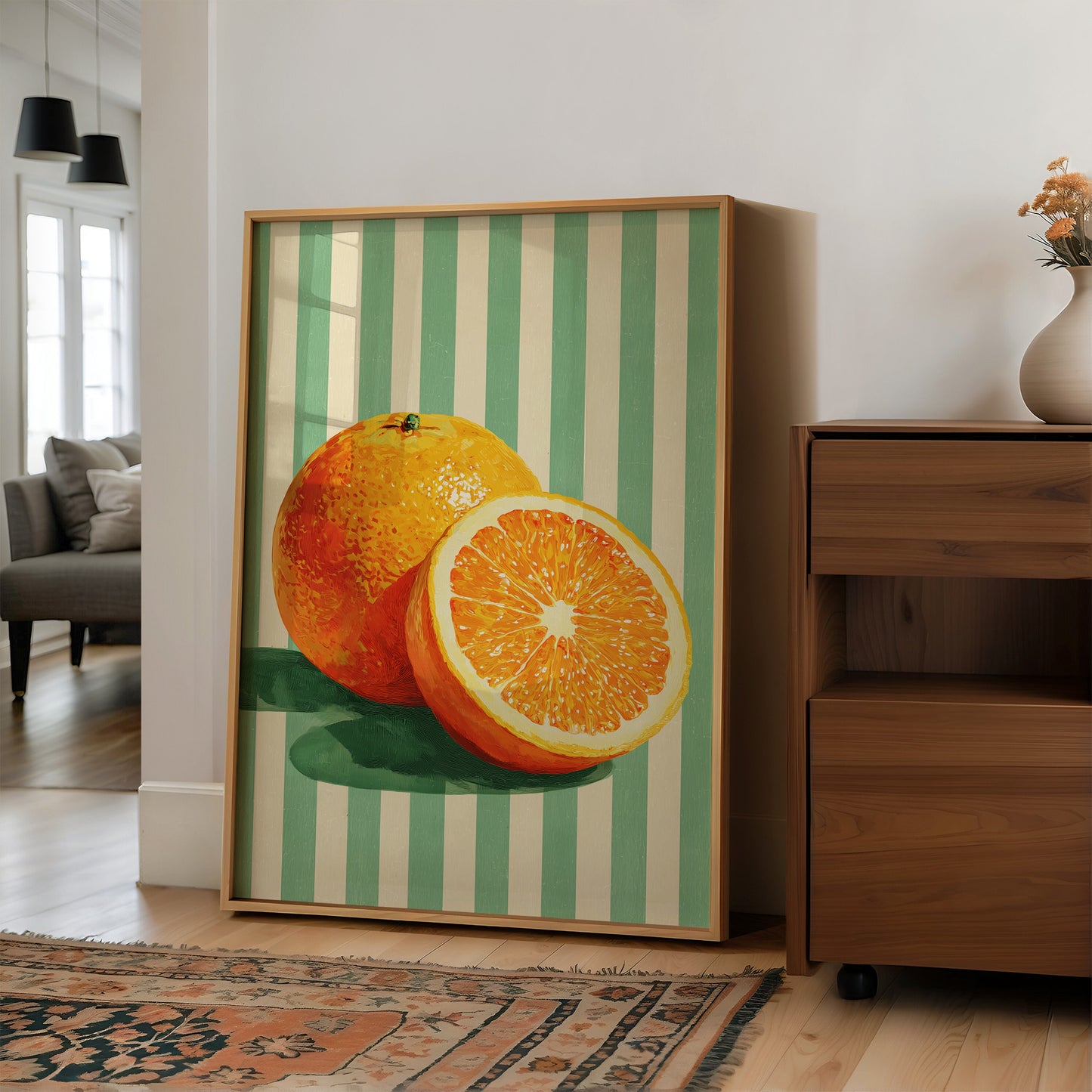 Citrus Glow in Mint Stripes