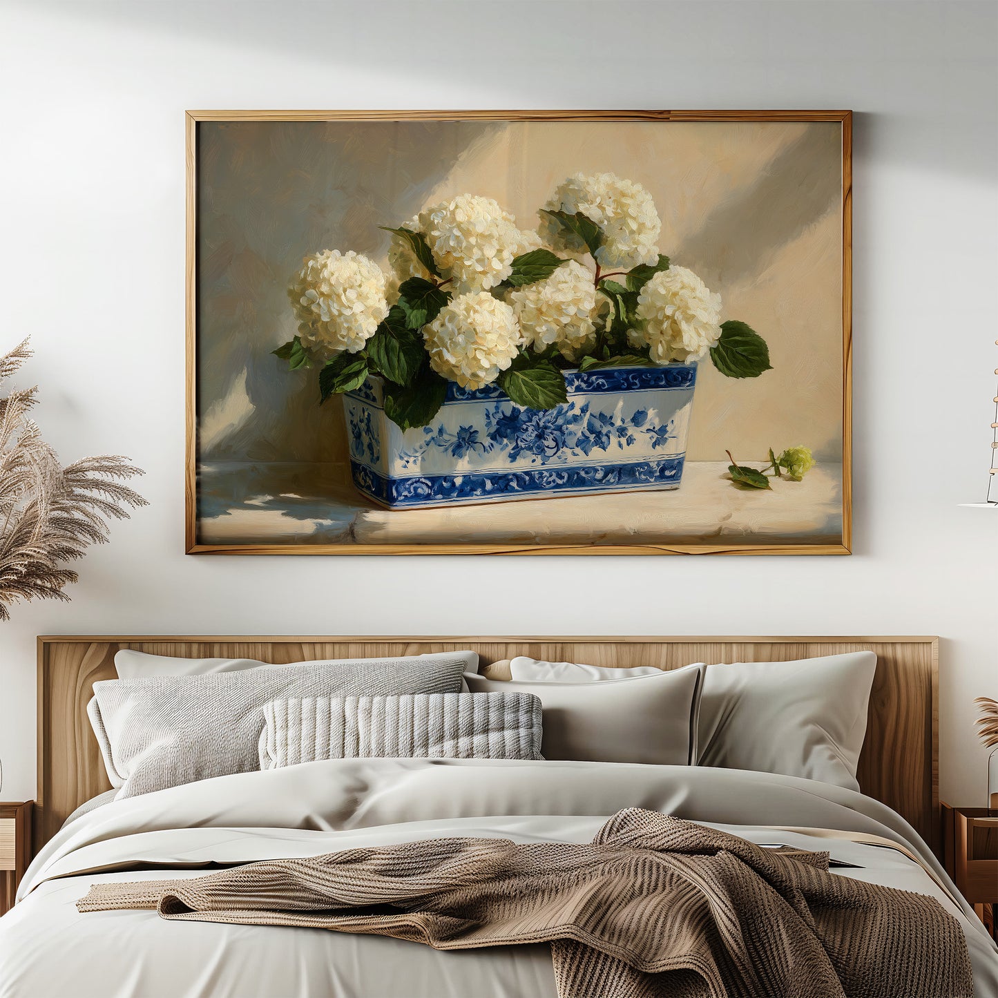 White Blooms in Blue Porcelain