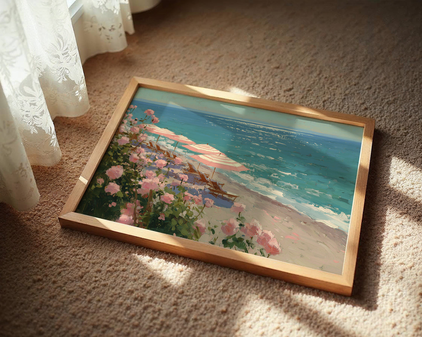 Blush Umbrellas by the Sea