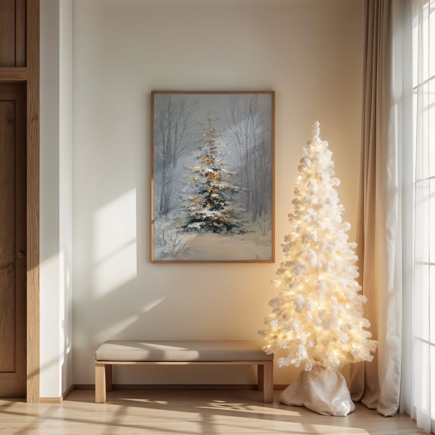 Golden Lights in Winter Silence