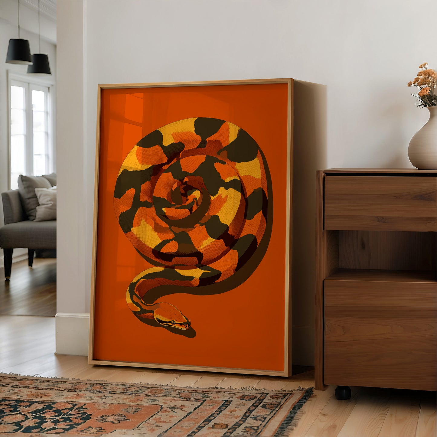 Coiled Heat in Burning Orange
