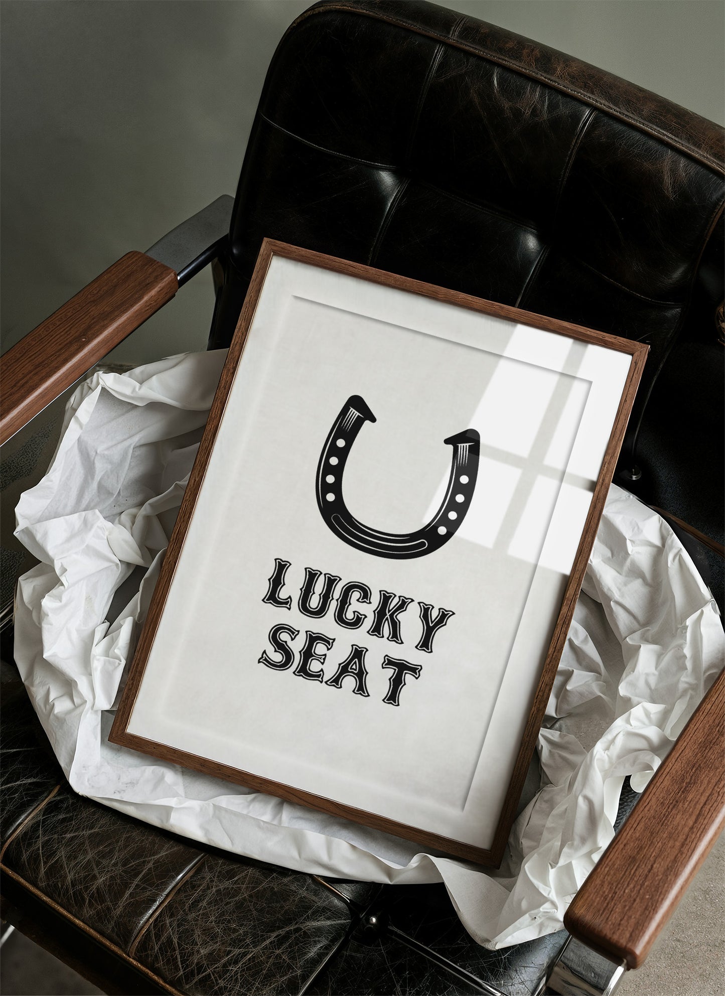 Lucky Seat Horseshoe Western Sign