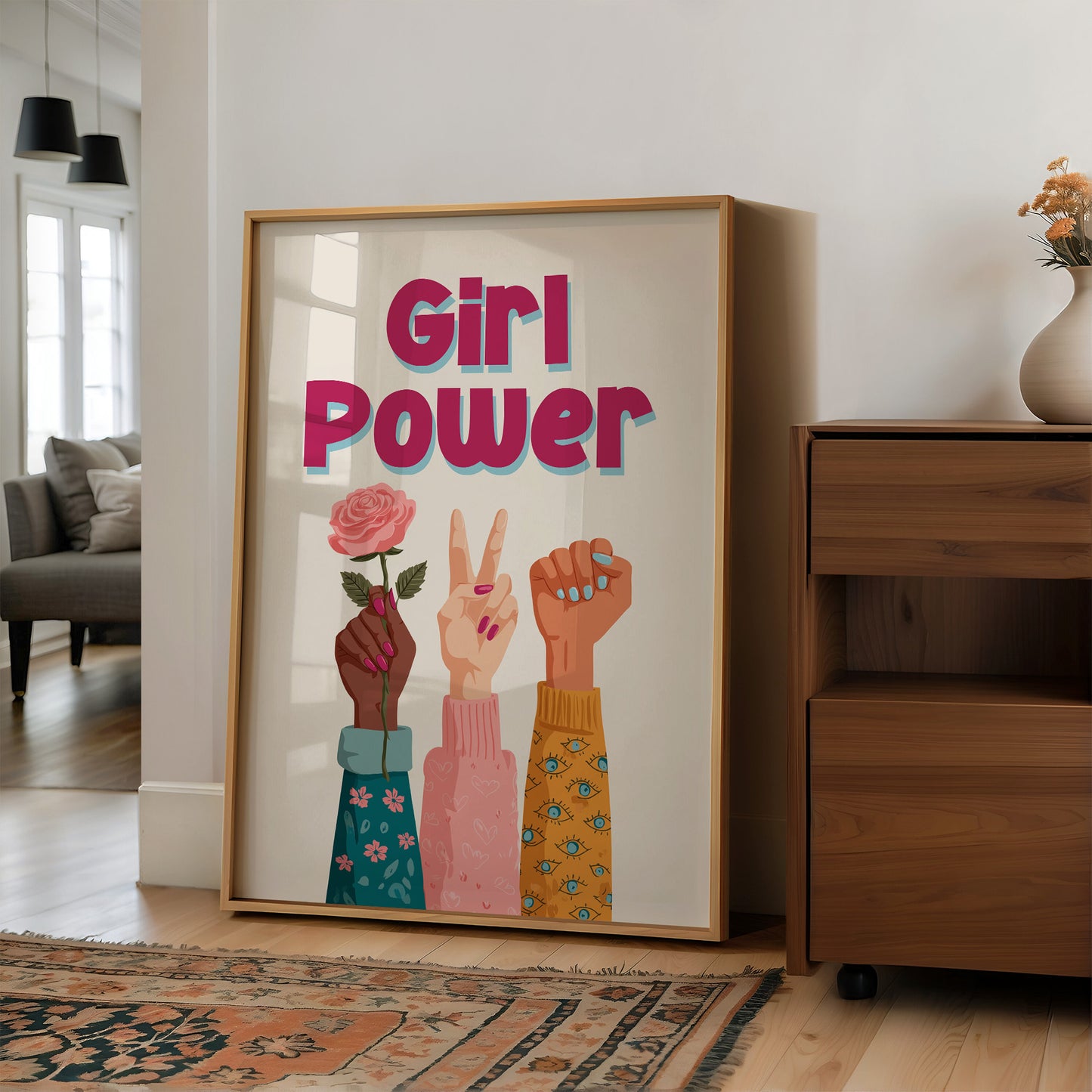 Girl Power Feminist Illustration Quote Print