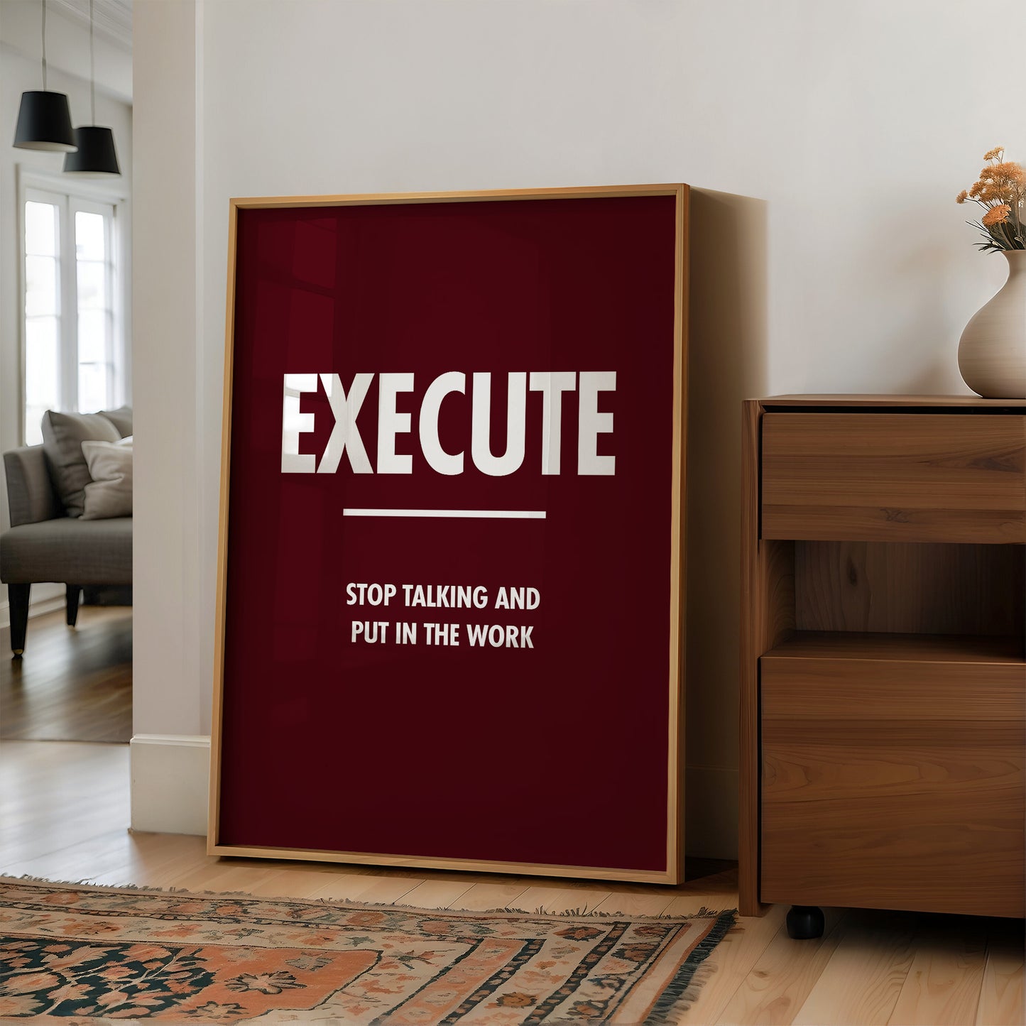 Execute Stop Talking Put In Work Motivation Print