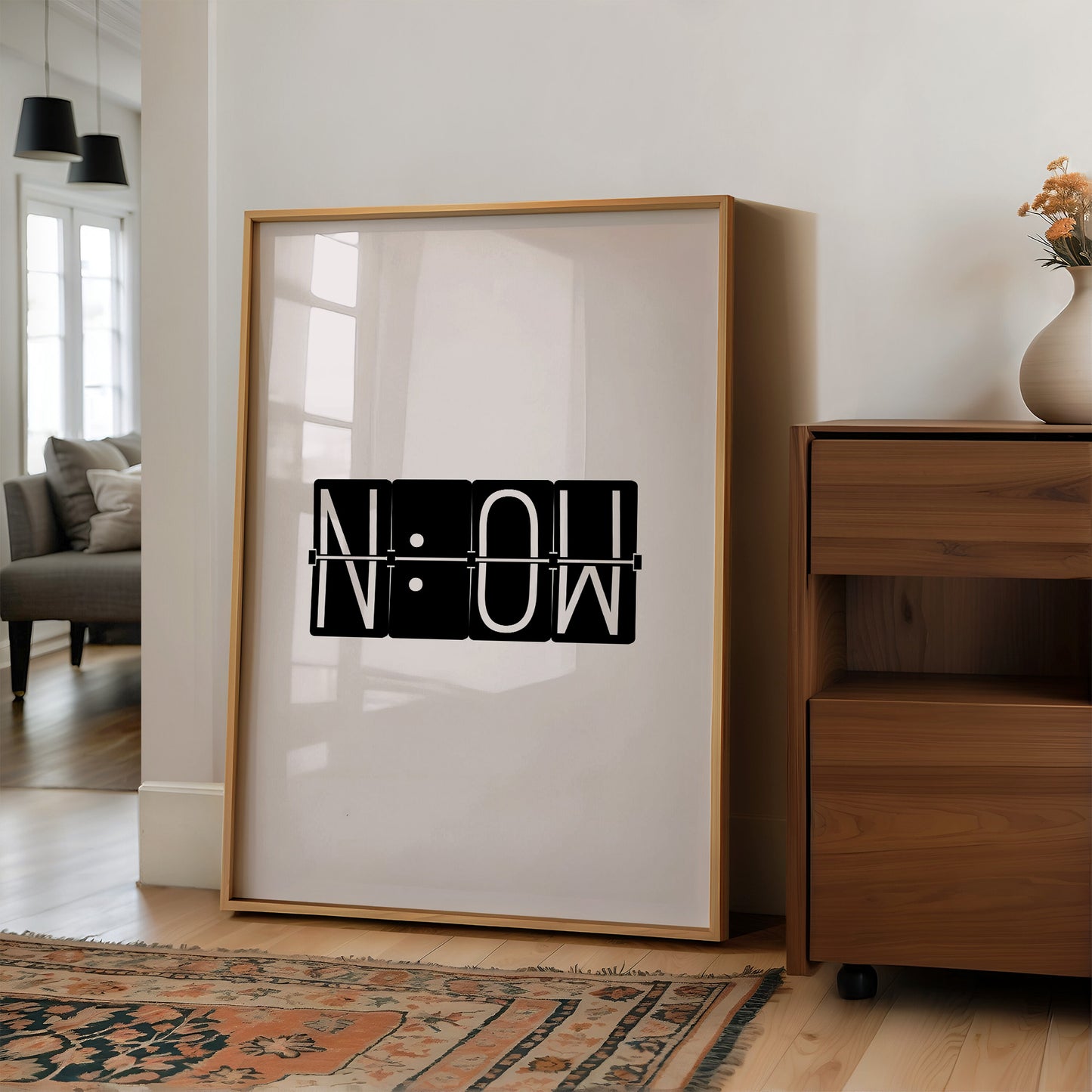 Now Flip Clock Minimal Typography
