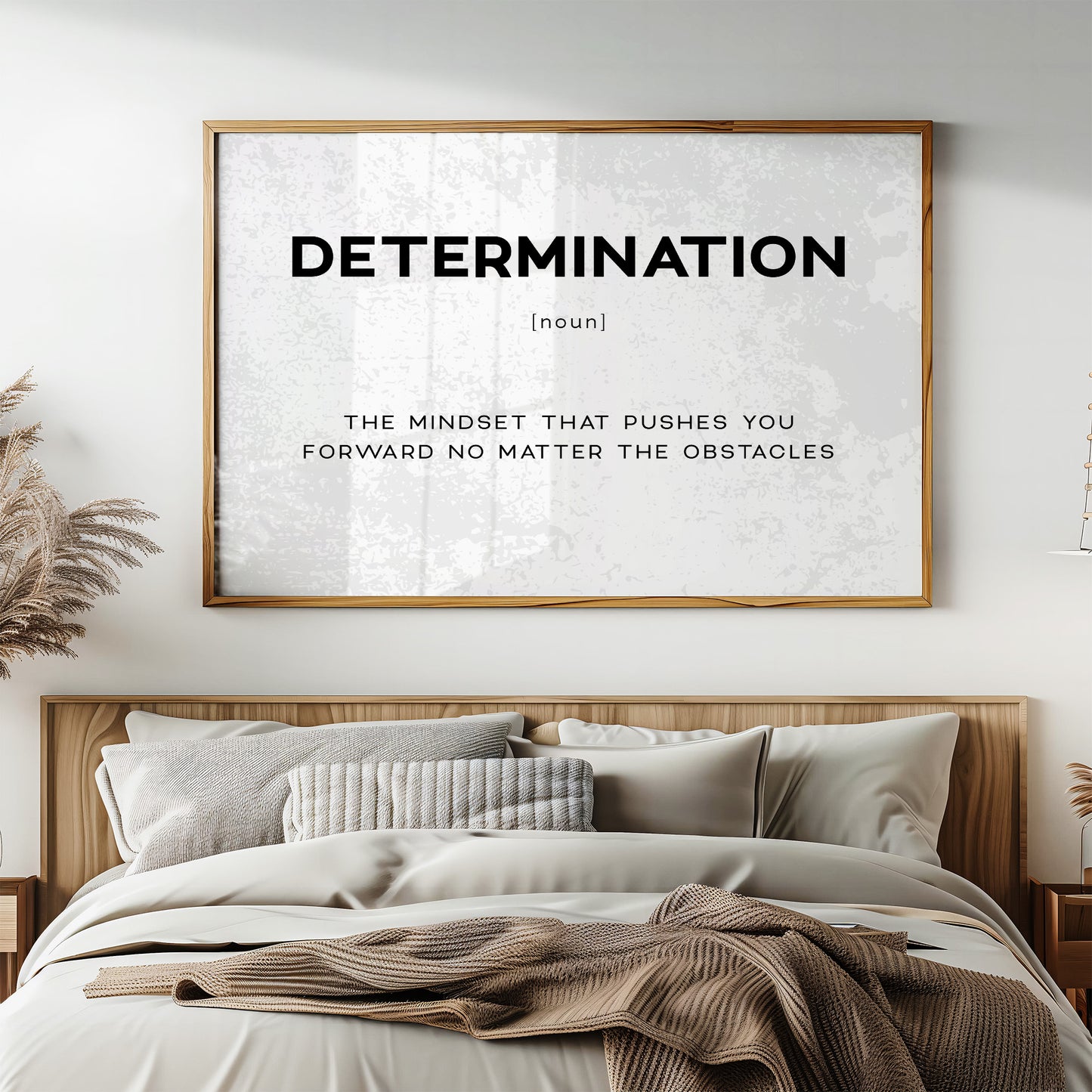 Determination Definition Canvas Art | Bold Motivational Typography Print for Home Office, Gym or Entrepreneur Décor