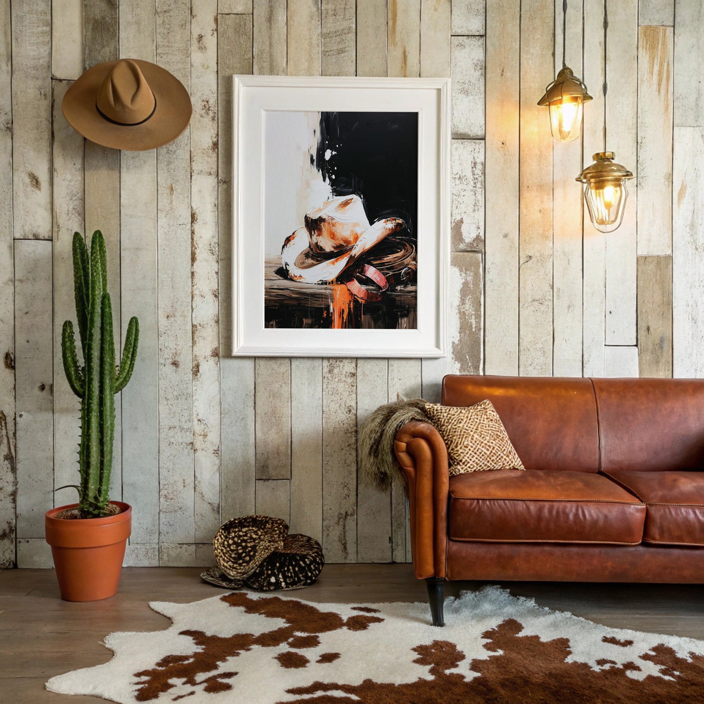 Cowboy Hat and Coiled Rope