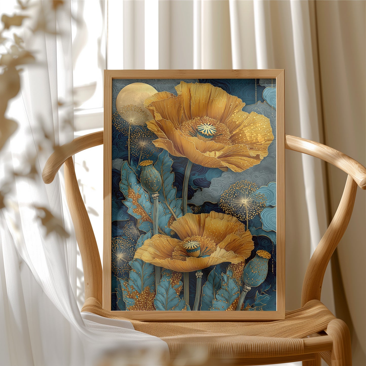 Gold Blooms Under a Quiet Moon