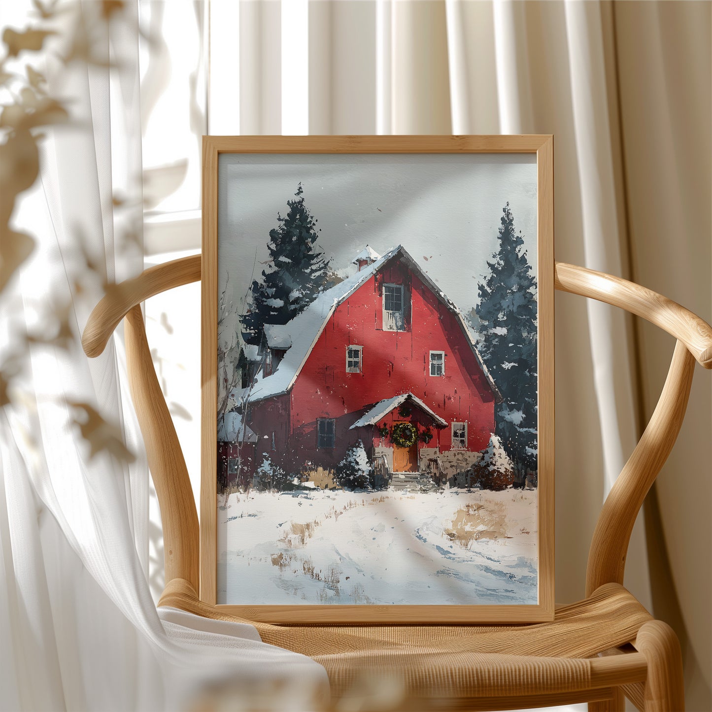 Wreath on the Old Red Barn