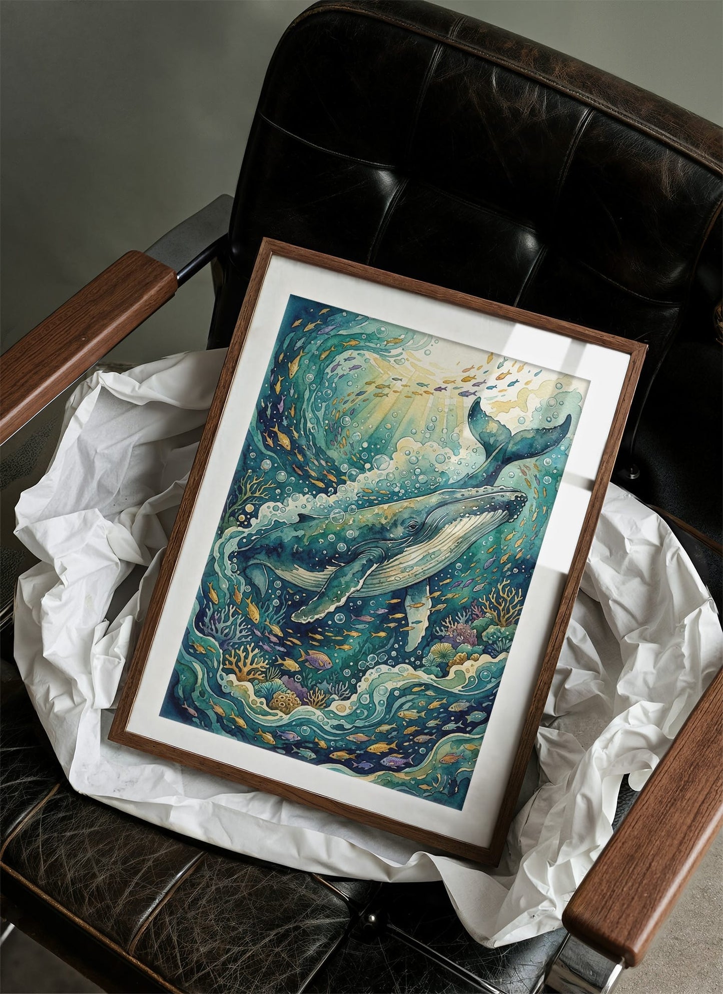 Ocean Giant: Watercolor Humpback Whale Study