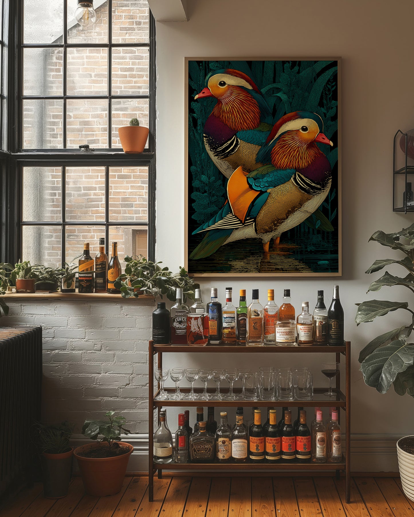 Mandarin Ducks in the Reeds