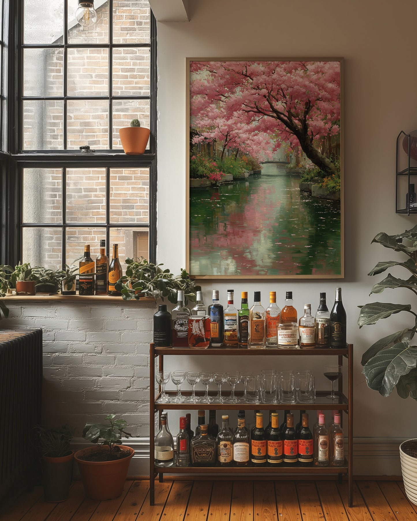 Blossoms Over the Green Canal