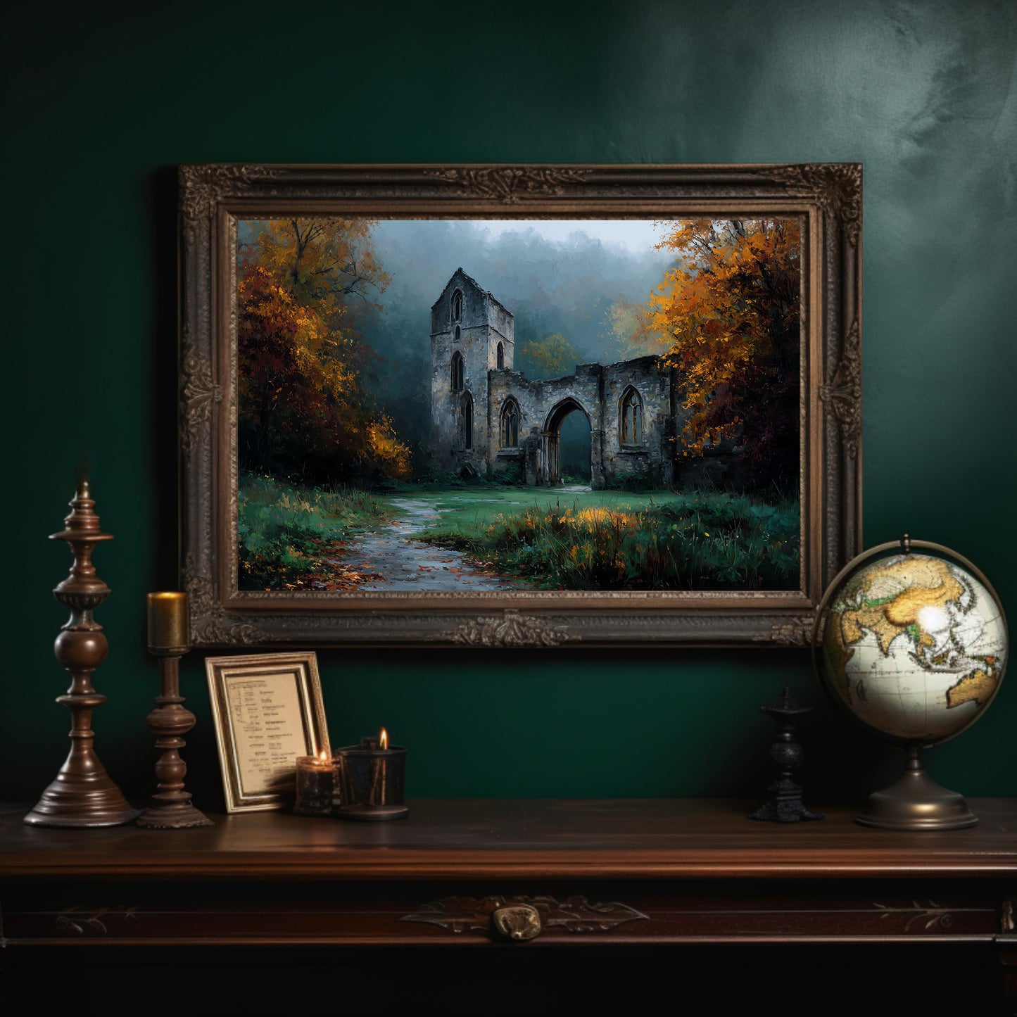 Ruins in Autumn Fog