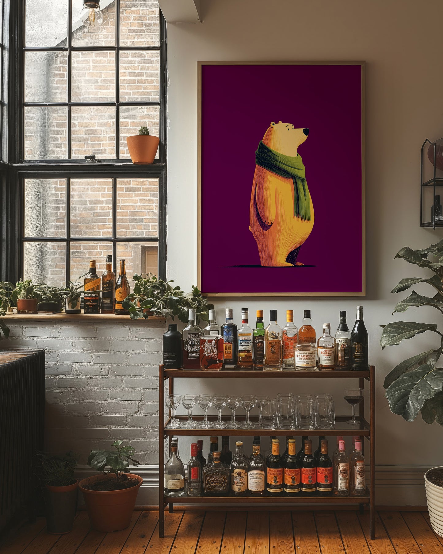 Golden Bear in Green Scarf