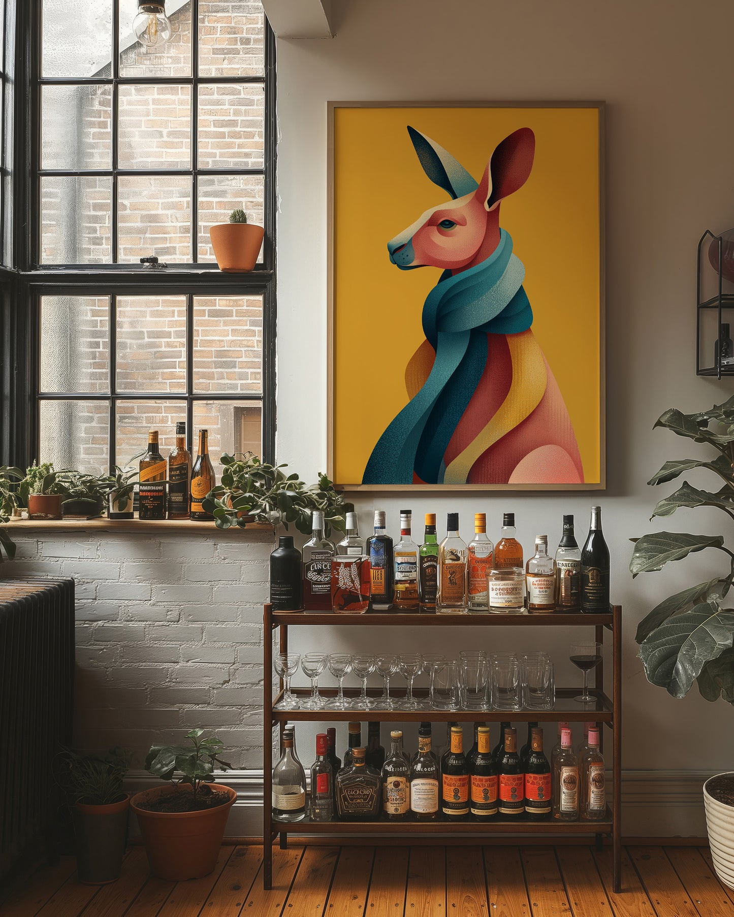 Kangaroo in Color Waves