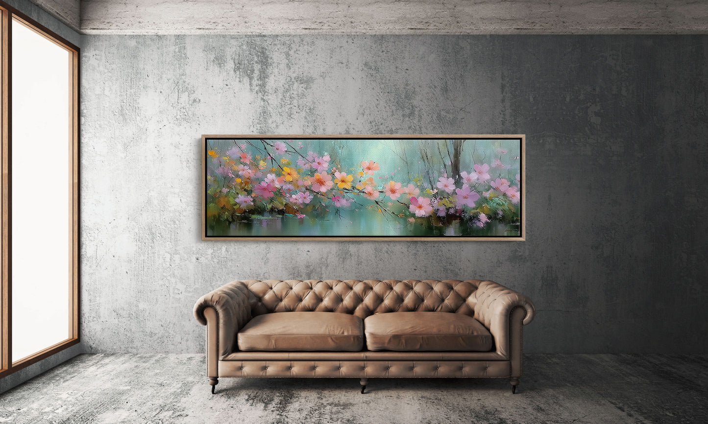 Blossoms Drifting Over Quiet Water