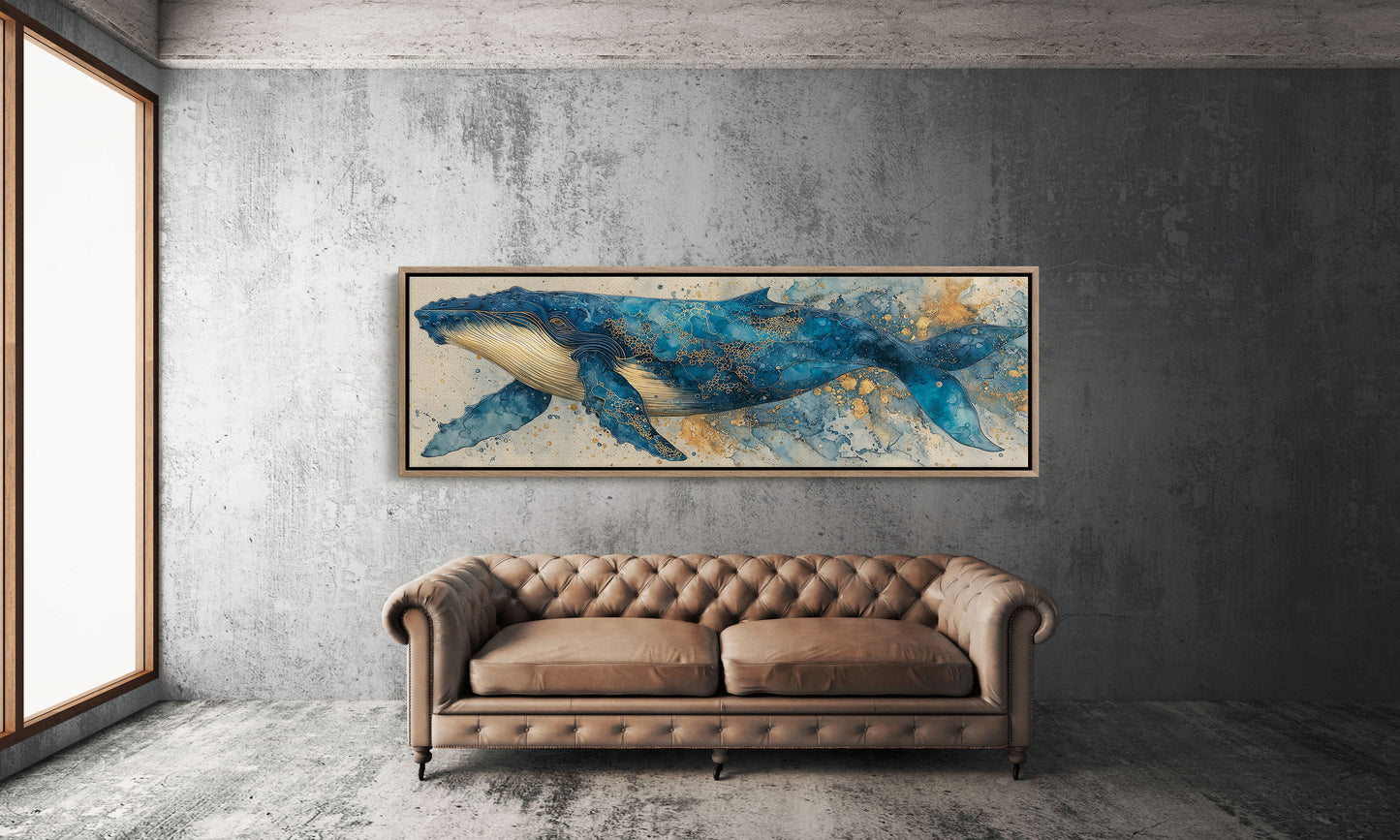 Midnight Whale In Golden Tides