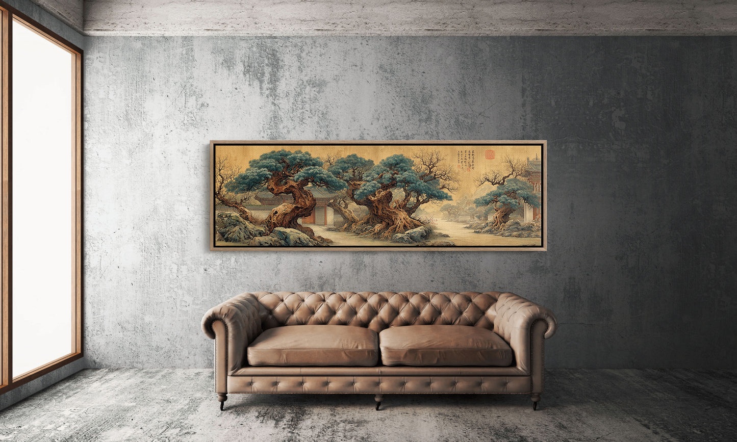 Ancient Pines Beside Quiet Courtyard