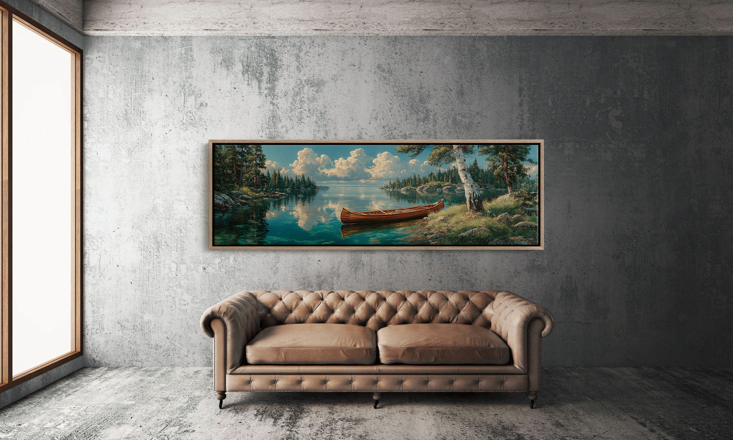 Canoe Resting On Still Waters
