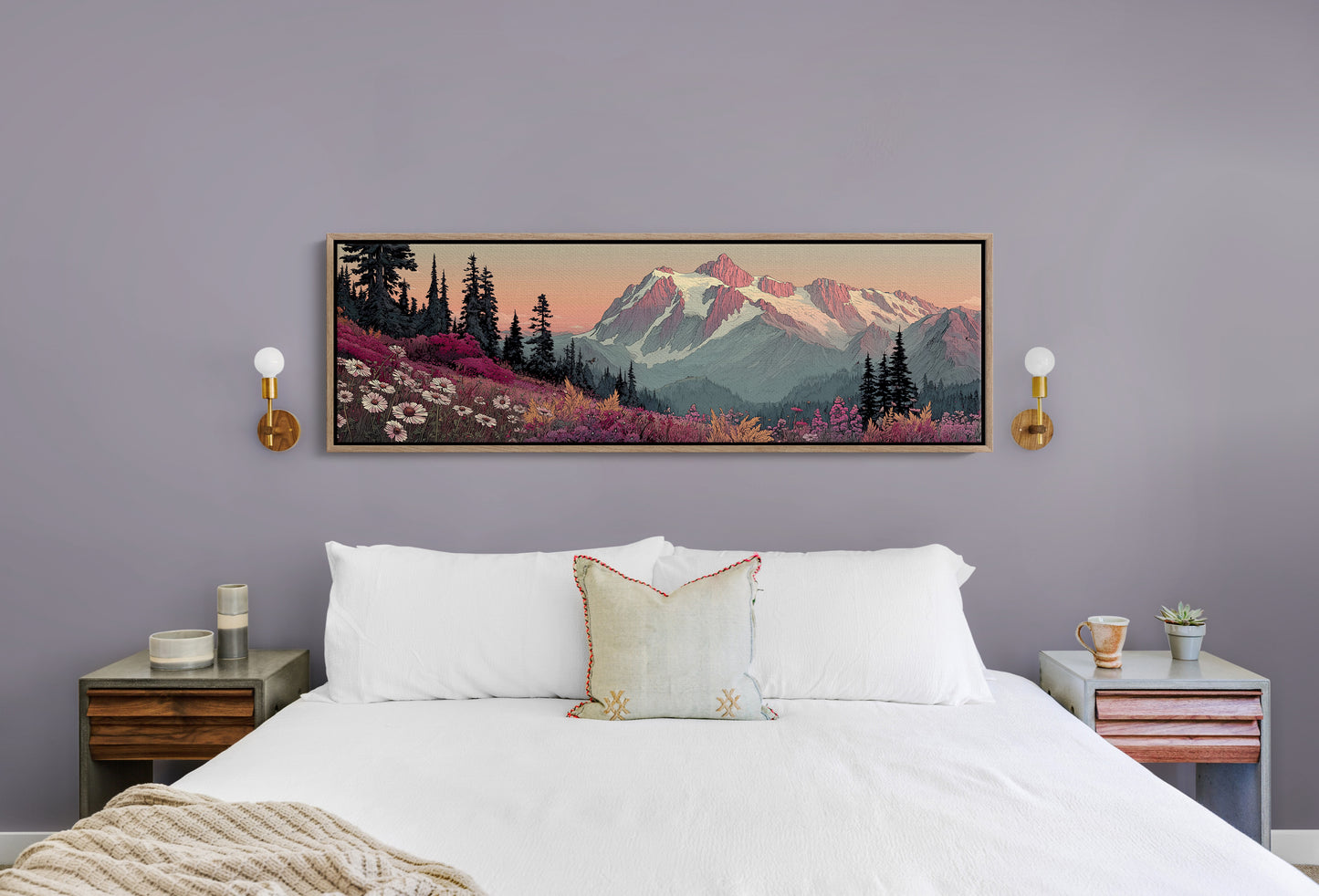 Wildflowers Beneath the Blushing Peaks