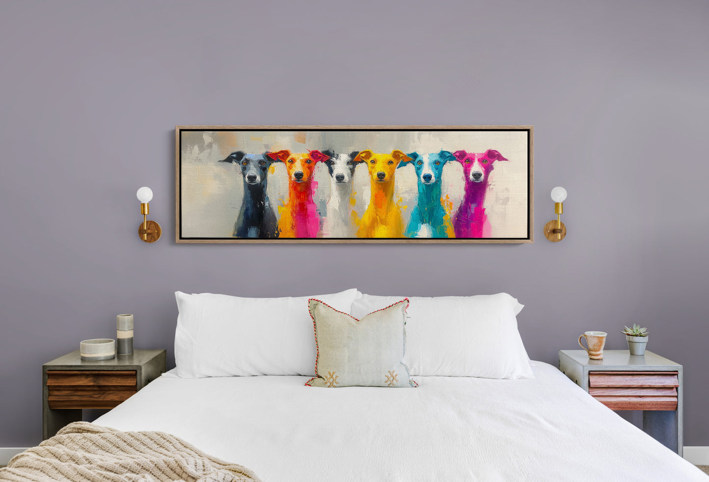 Colorful Greyhounds In Modern Pop Style