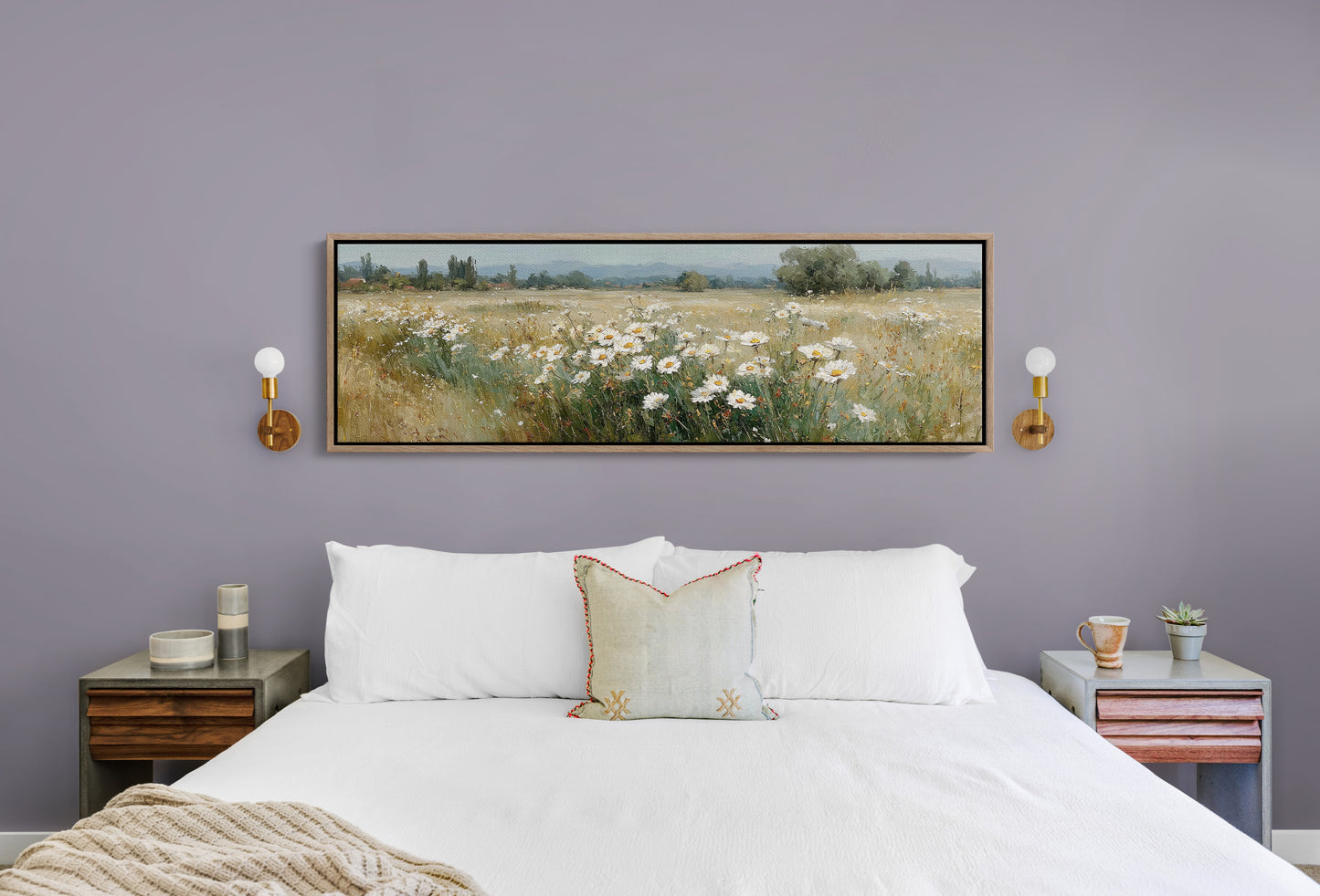 Wild Daisies Across Golden Meadow