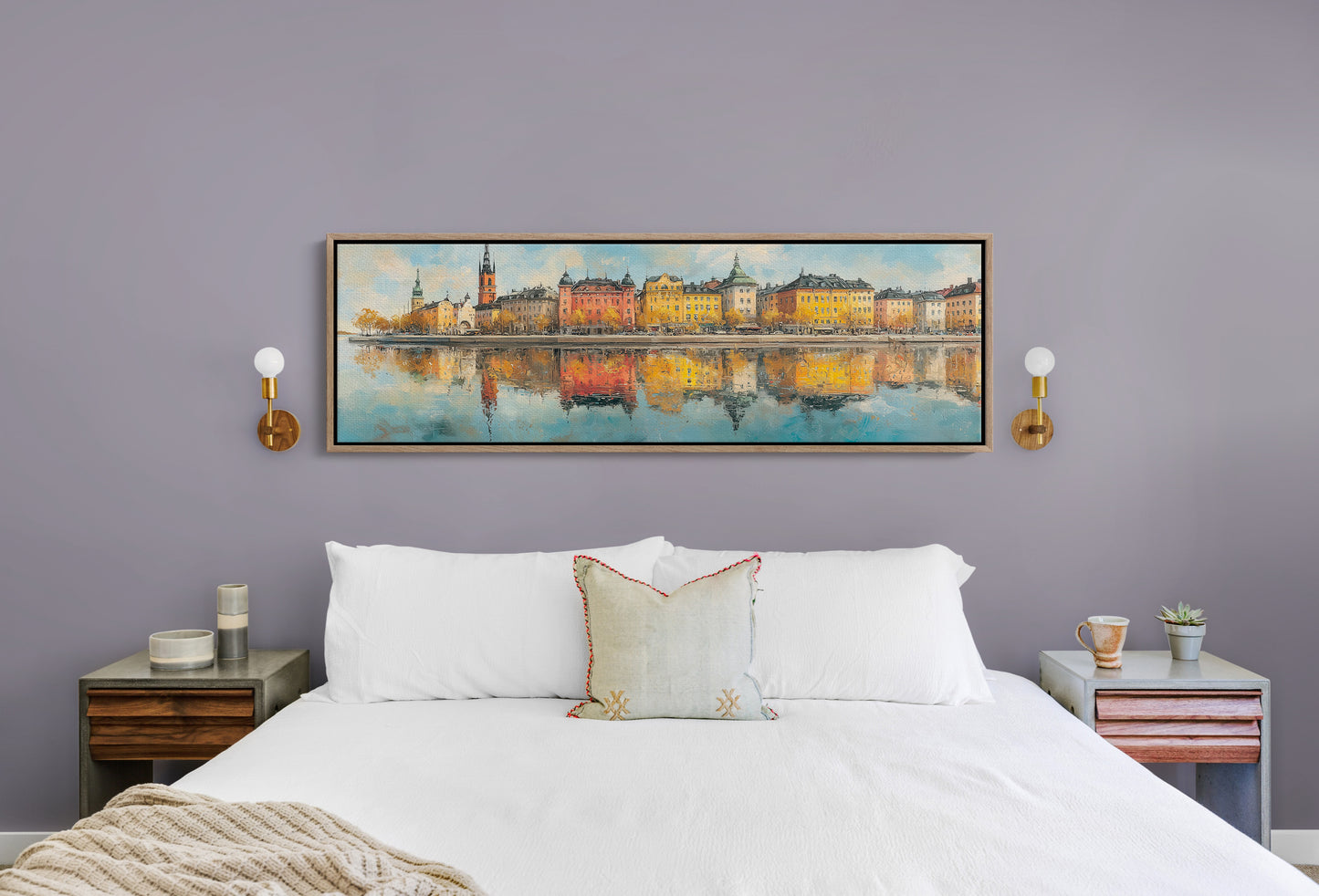 Colorful European Waterfront Reflections