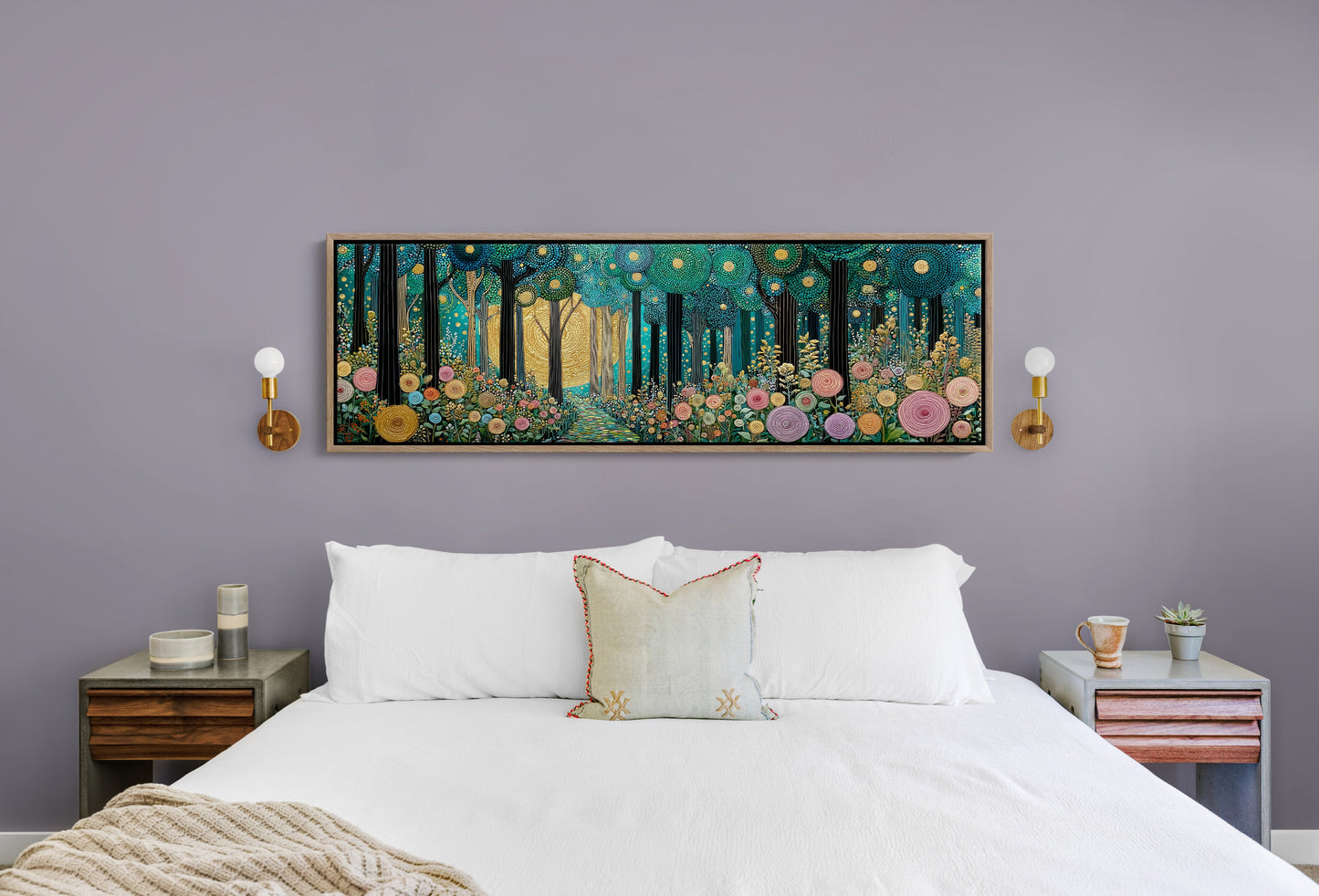 Golden Moon Through Enchanted Forest