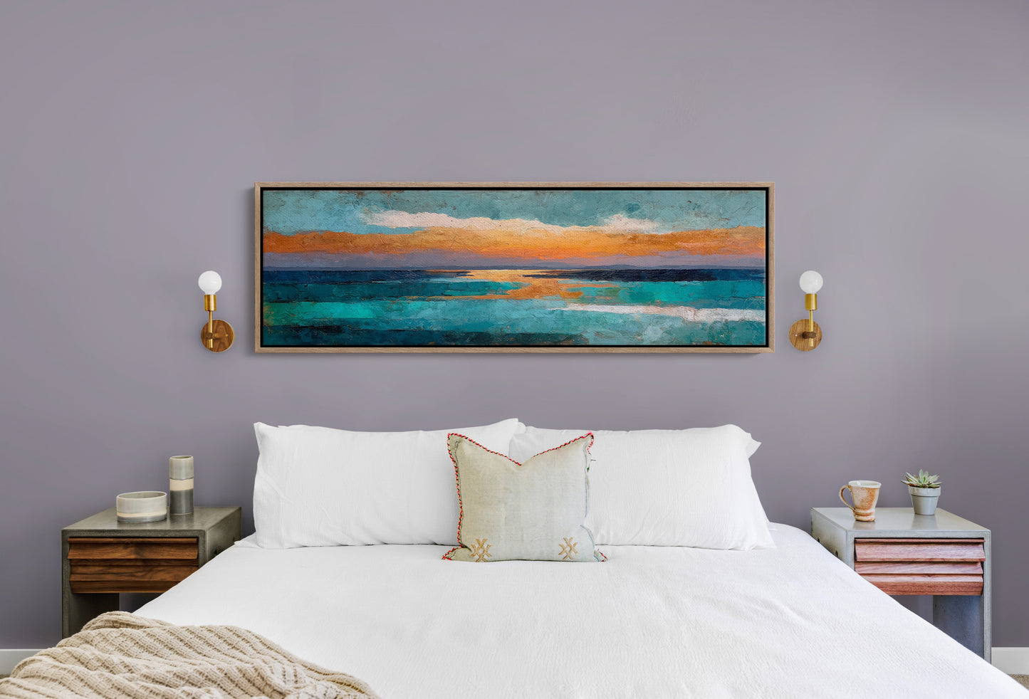 Abstract Ocean Sunset Horizon