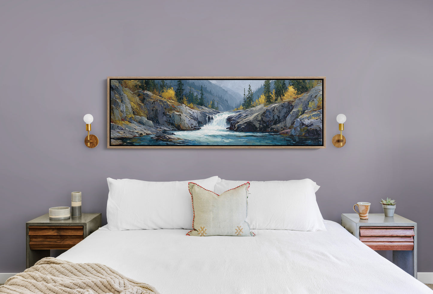 Mountain Waterfall Forest Landscape