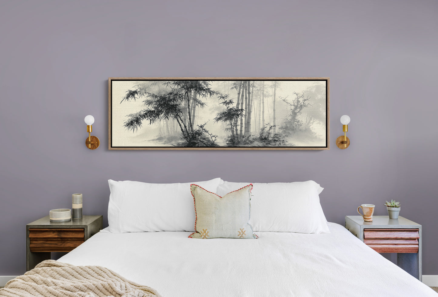 Misty Bamboo Grove Ink Landscape