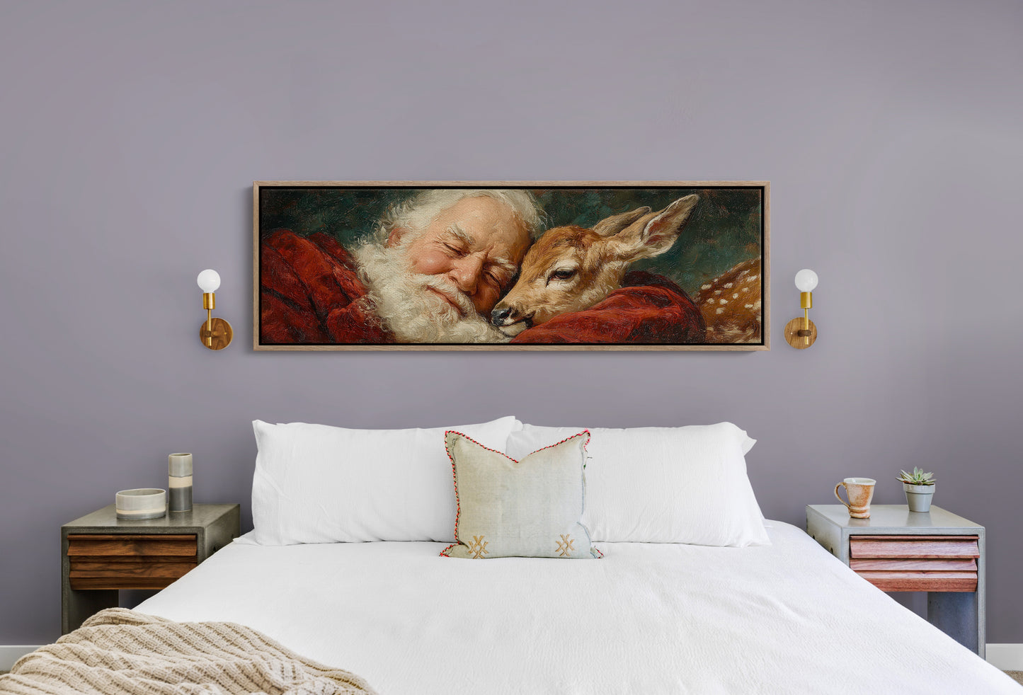 Santa’s Gentle Moment with a Fawn