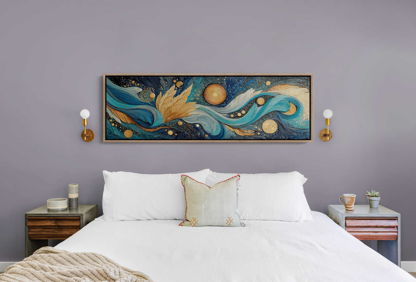 Celestial Currents In Gold And Blue