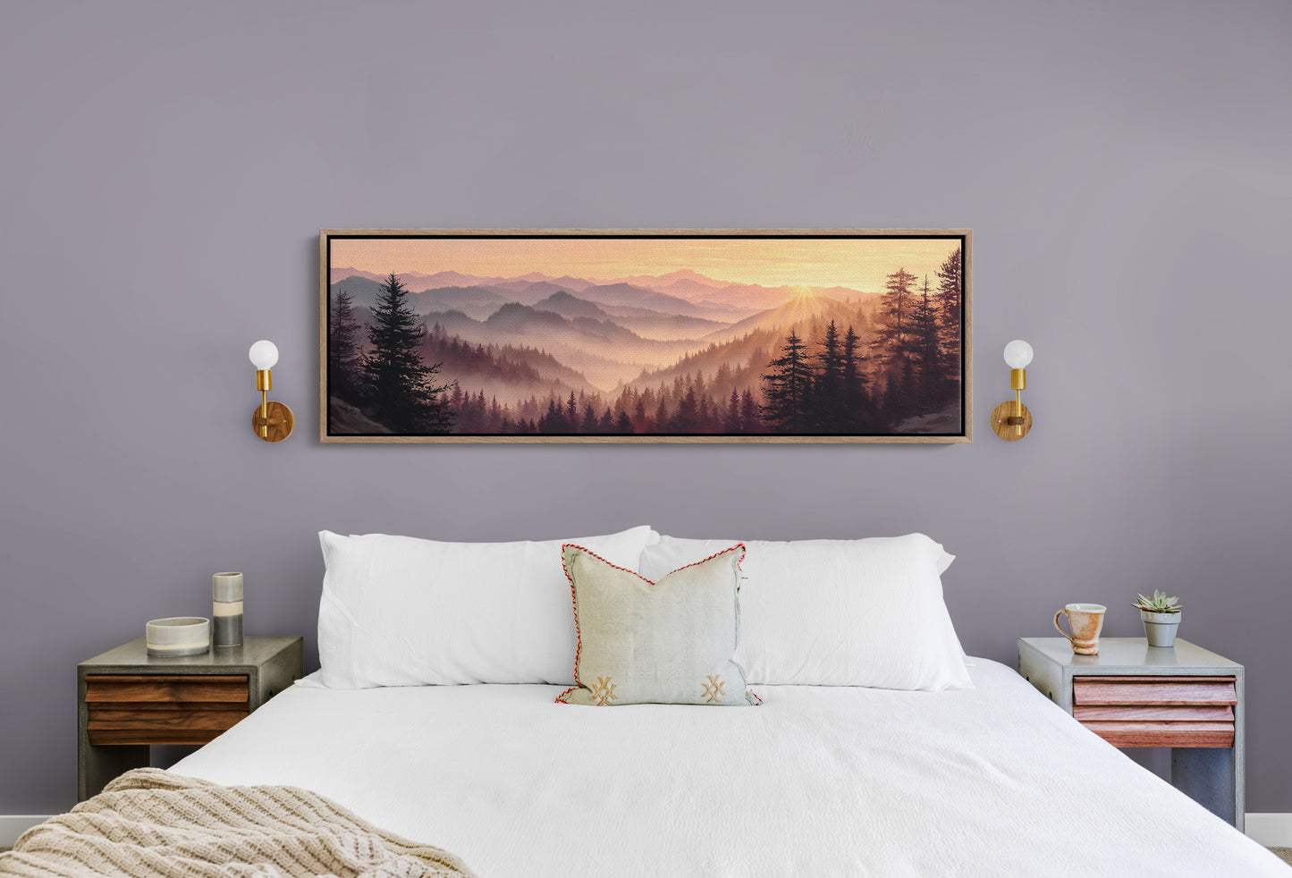 Sunrise Through the Misty Pines