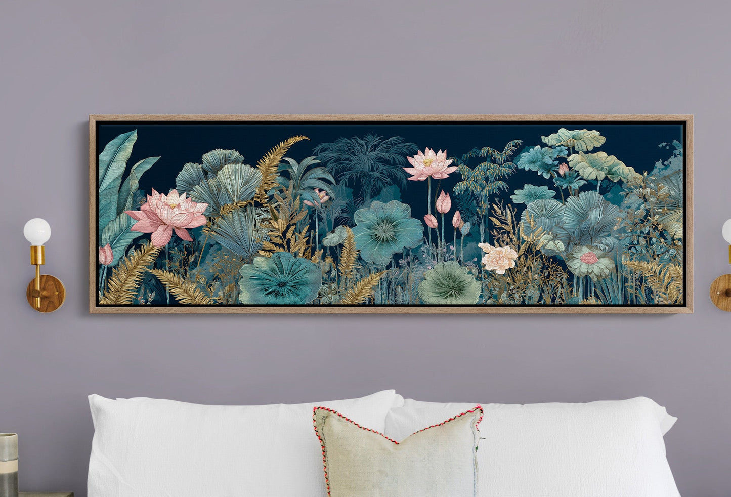 Lotus Garden Under Midnight Blue