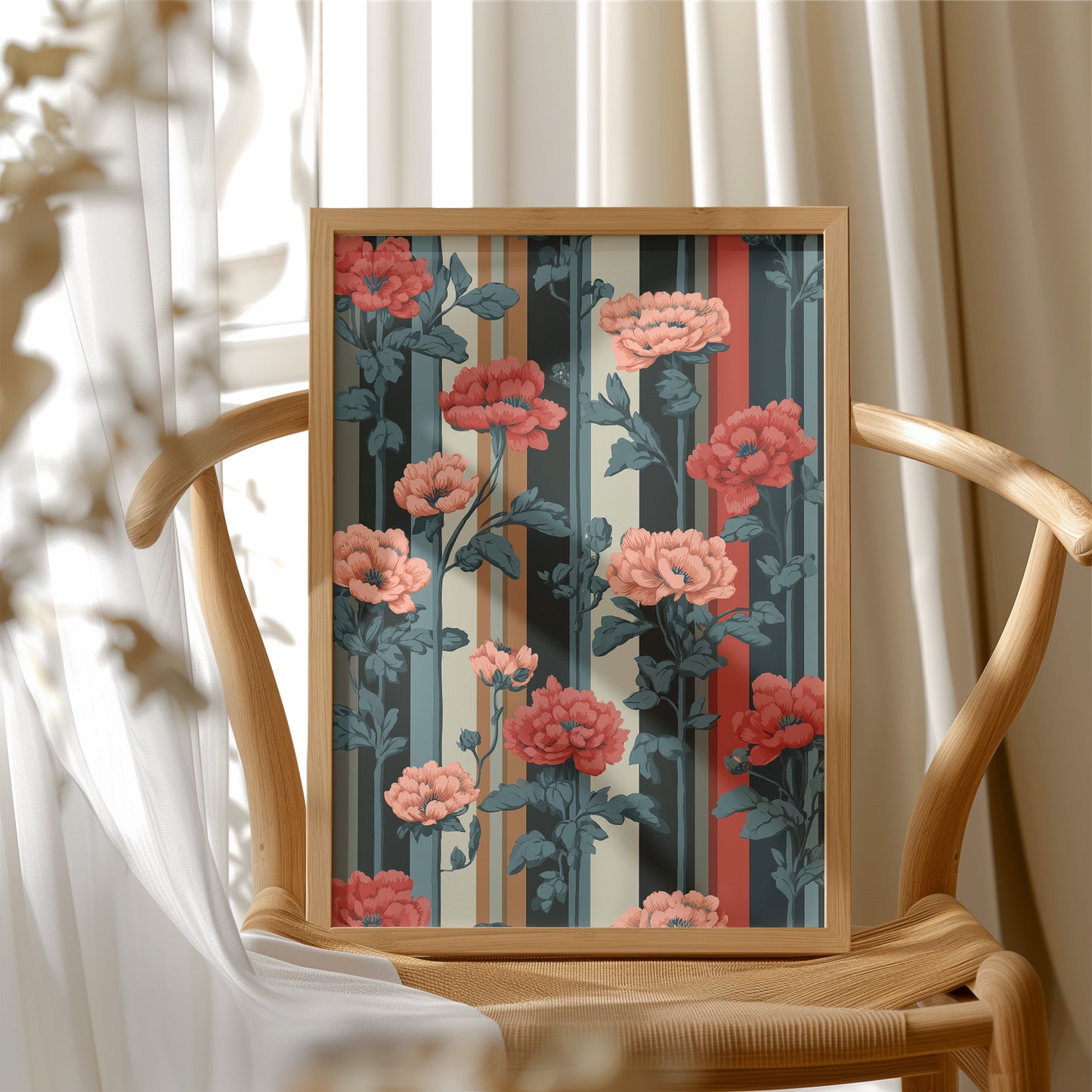 Peonies Don't Mind the Stripes