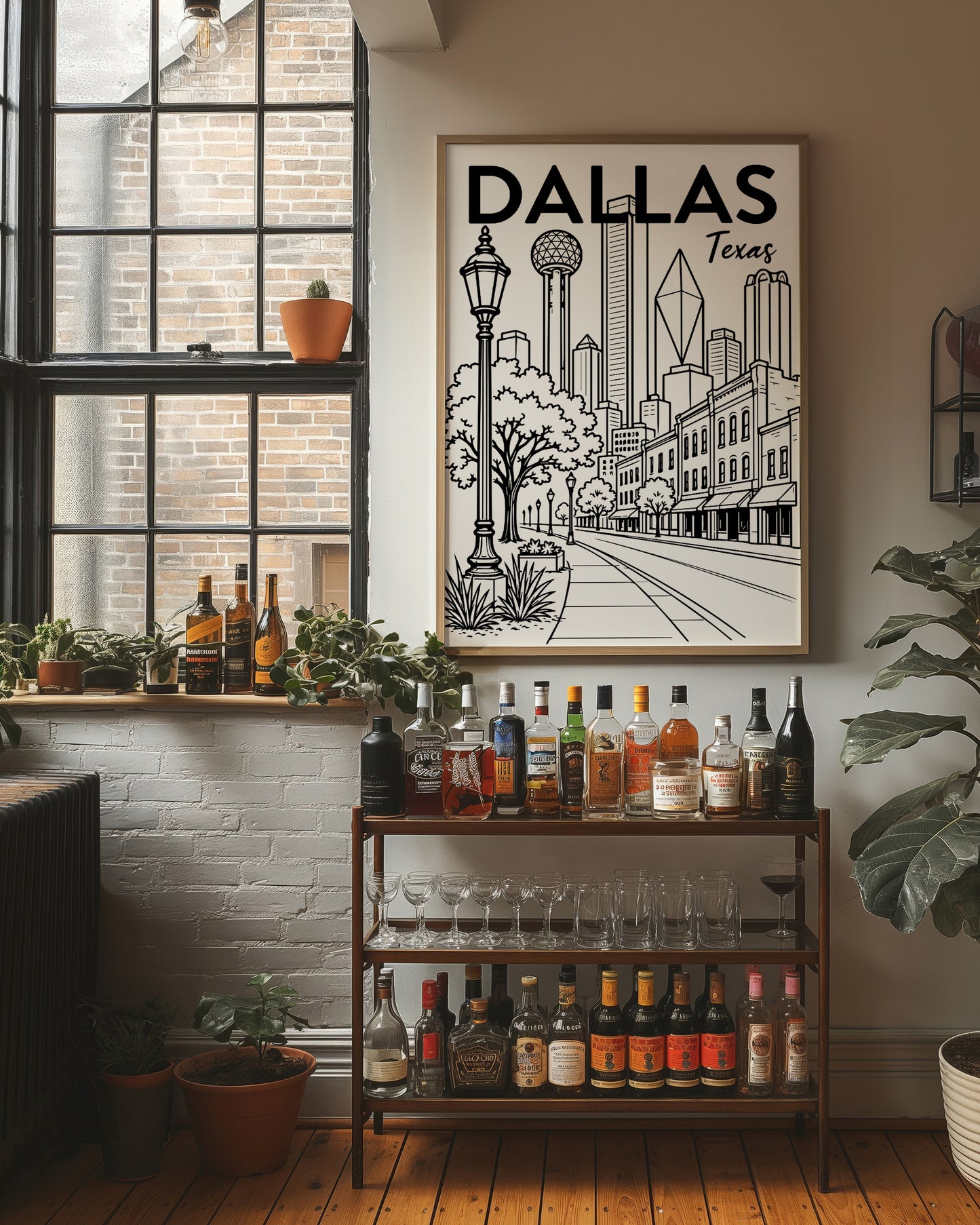 Dallas, Streetlamp Sketch