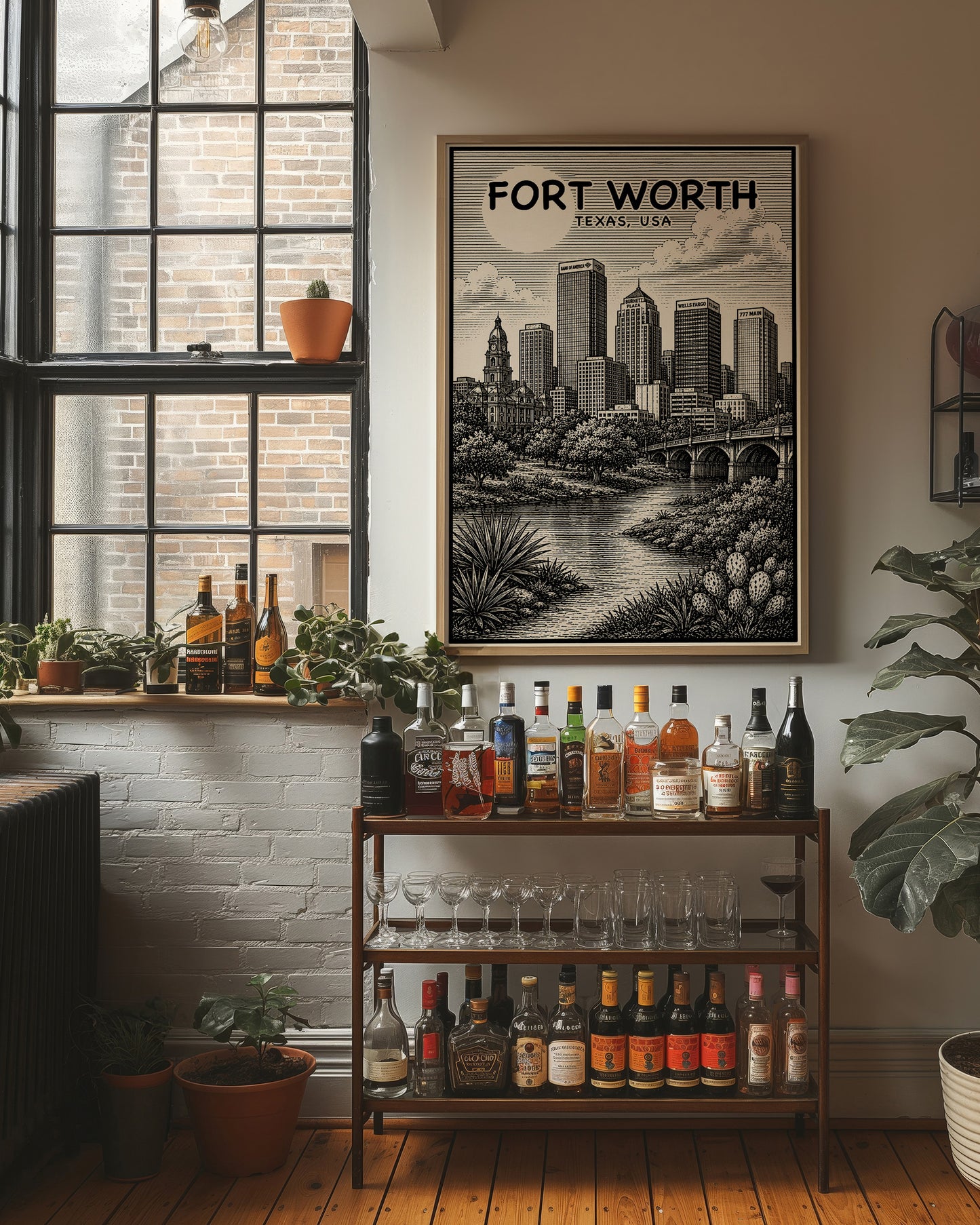Fort Worth in Woodcut
