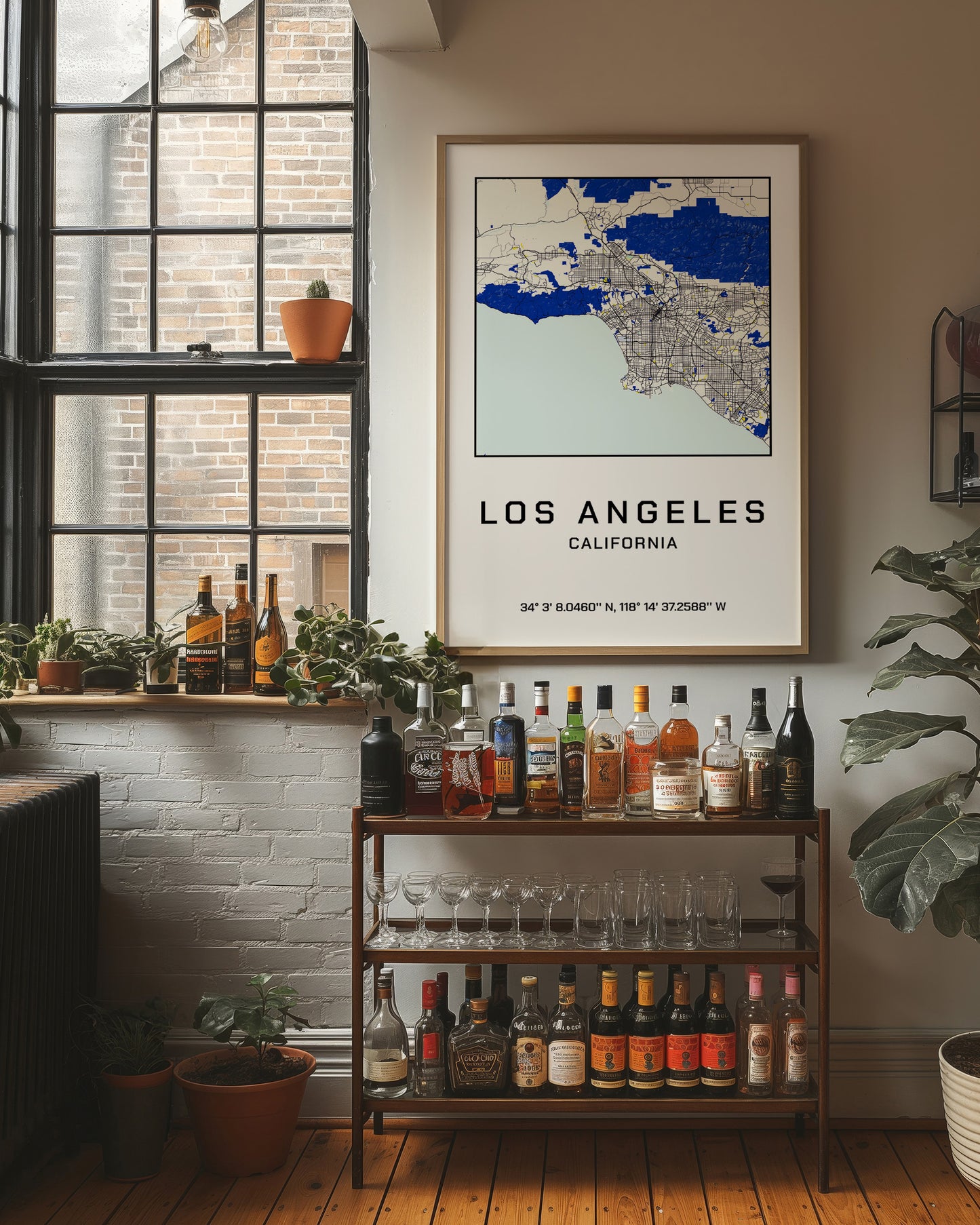 Los Angeles, Mapped in Navy & Gold